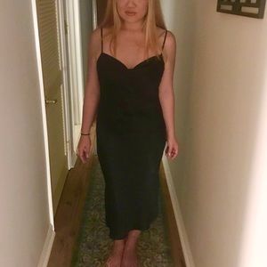 NWT Satin Cowl Neck Midi Slip Dress